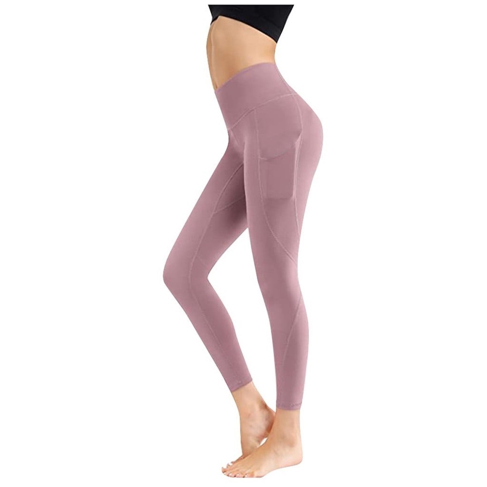 90 Degree By Reflex Mauve Pink High-Waisted Legging With Side Pocket Active Yoga